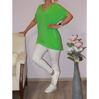 V nyakú,hátulja hosszabb,pamut tunika! zöld XL-XXL