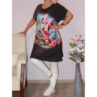 Egérkés, lepkés,mintás tunika !  fekete XXL-3XL
