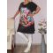 Egérkés, lepkés,mintás tunika !  fekete XXL-3XL