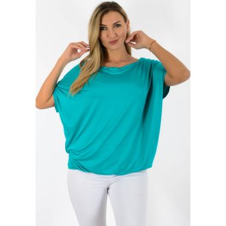 Egyszínű,lenge,gumis aljú felső ! türkizzöld L-XXL