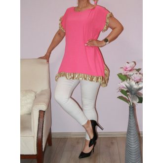 Arany szegélyes tunika! málna L-XL
