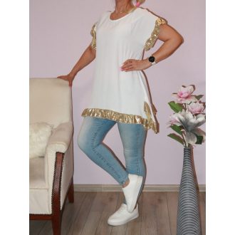 Arany szegélyes tunika! fehér L-XL