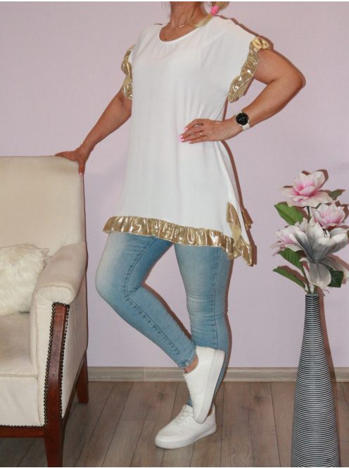 Arany szegélyes tunika! fehér L-XL