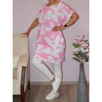 Folt mintás,zsebes tunika! rózsaszín L-XXL