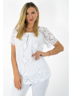Csipkés,vállra húzható felső! fehér XL-XXL