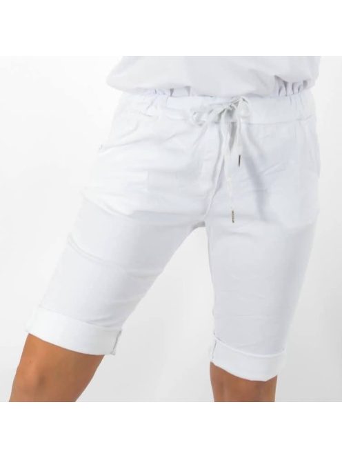 Zsebes,gumis derekú capri nadrág! fehér L-XXL