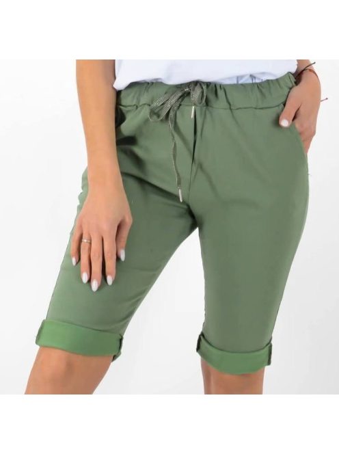 Zsebes,gumis derekú capri nadrág! khaki L-XXL