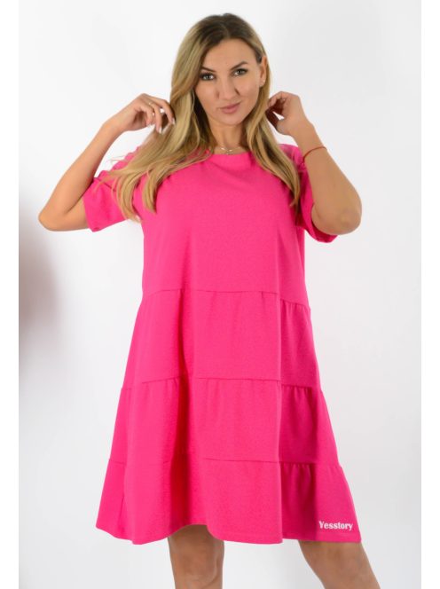 Kereknyakú A vonalú ruha ! pink XL-XXL