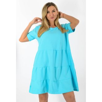 Kereknyakú A vonalú ruha ! türkiz XL-XXL