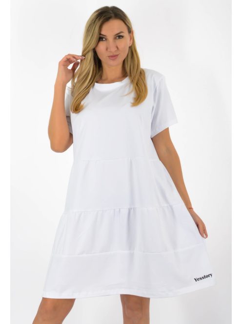 Kereknyakú A vonalú ruha ! fehér XL-XXL