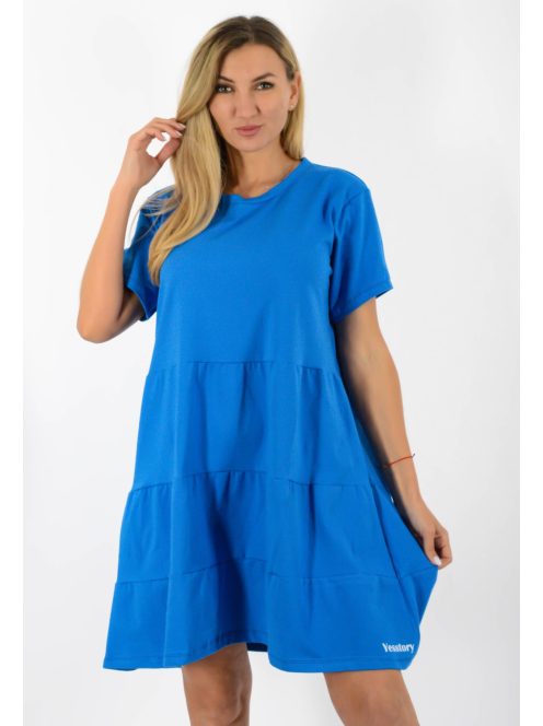 Kereknyakú A vonalú ruha ! királykék  XL-XXL