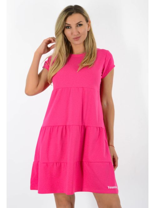 Kereknyakú A vonalú ruha ! pink M-L