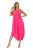 Gumírozott vállú,dupla V kivágású,cakkos aljú maxi ruha ! pink  XL-3XL
