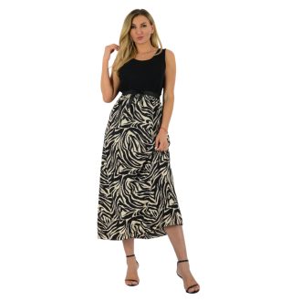 Zebra mintás,gumis derekú maxi ruha ! S- L