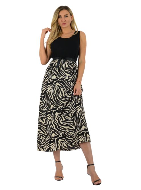 Zebra mintás,gumis derekú maxi ruha ! S- L