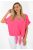 Horgolt,flitteres V nyakú,alja kötős felső! pink L-XXL