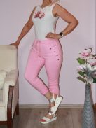 Gombdíszes,zsebes ,gumisderekú nadrág ! rózsaszín L-XXL