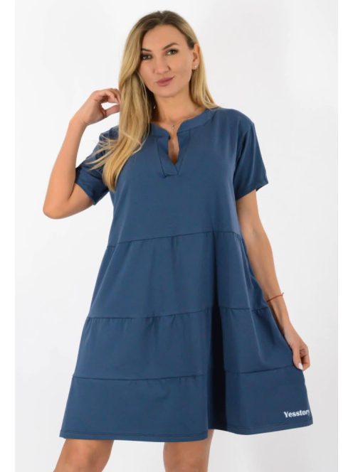 Ingnyakú A vonalú ruha ! kék XL-XXL