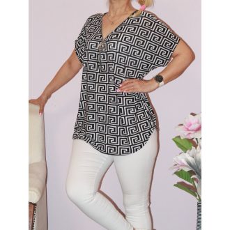 Görög mintás,cipzáras felső ! fekete-fehér L-XXL