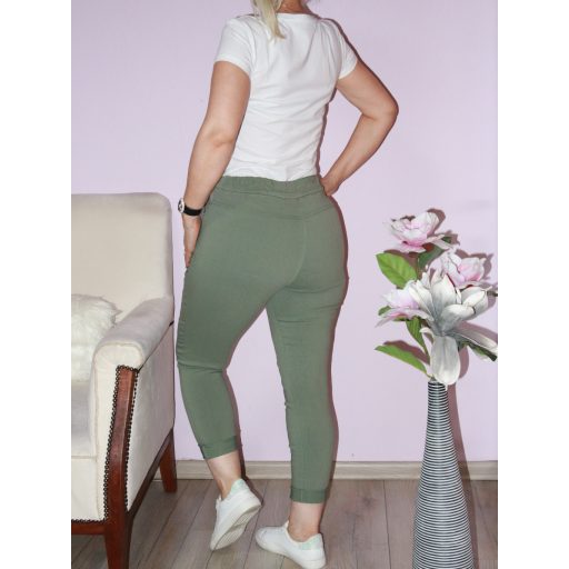 Gombdíszes,zsebes ,gumisderekú nadrág ! khaki  L-XL
