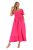 Mellben-derékban gumírozott ,vállra húzható,zsebes maxi ruha ! pink M-XL