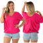 Dupla V kivágású gumis aljú felső! pink L-XXL 