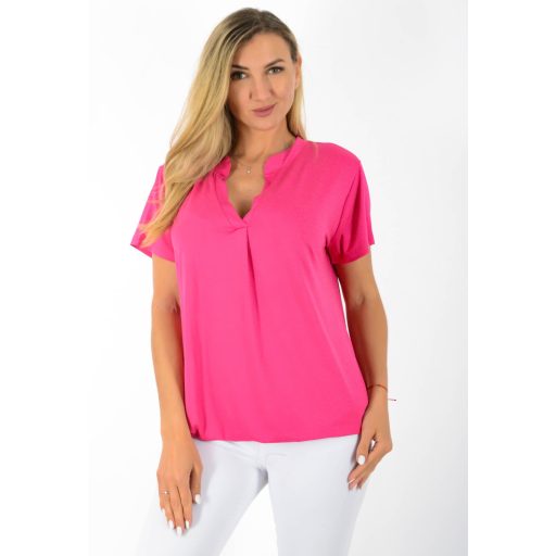 Egyszínű, ingfazonú ,gumis aljú felső! pink L-XXL
