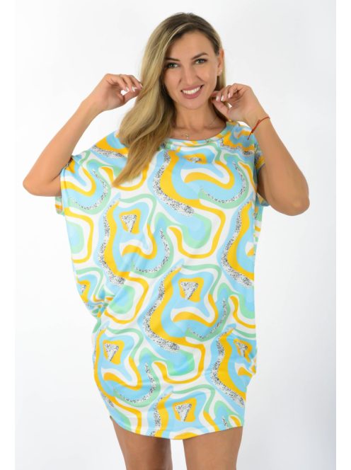 Mintás,aszimmetrikus, lenge tunika!  L-XXL