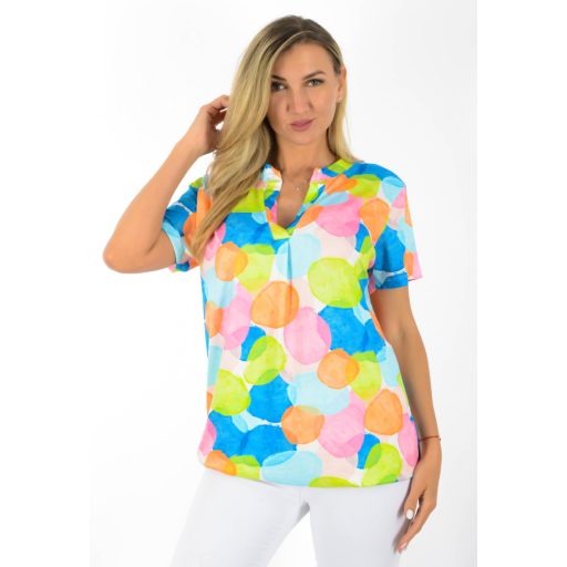 Színes pöttyös, ingfazonú ,gumis aljú felső!  L-XXL