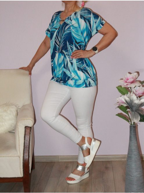 Levél mintás,denevérujjas,ékszerdíszes felső!  L-XXL
