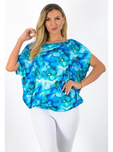   Virág mintás,aszimmetrikus,gumis aljú Yesstory felső ! zöld-kék L-XXL