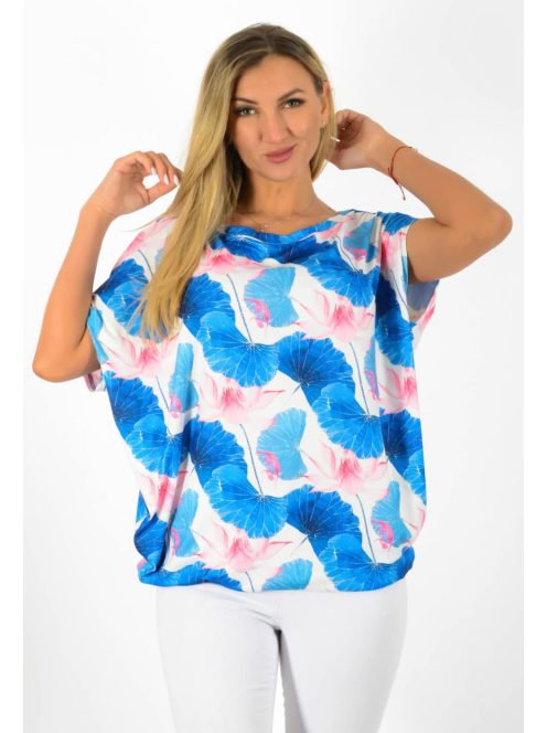 Egzotikus virágos,aszimmetrikus,gumis aljú Yesstory felső !  L-XXL