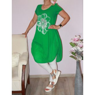 Ezüst virágos,hagyma tunika/ruha! zöld M-XL