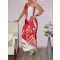 Leveles,félpántos,zsebes ,push-up-os maxi ruha! piros M-XL