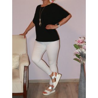Láncos,nyaknál V nyakú,kötős felső ! fekete L-XXL