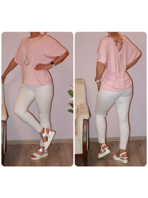Láncos,nyaknál V nyakú,kötős felső ! rózsaszín L-XXL
