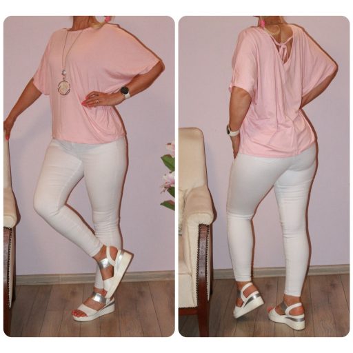 Láncos,nyaknál V nyakú,kötős felső ! rózsaszín L-XXL