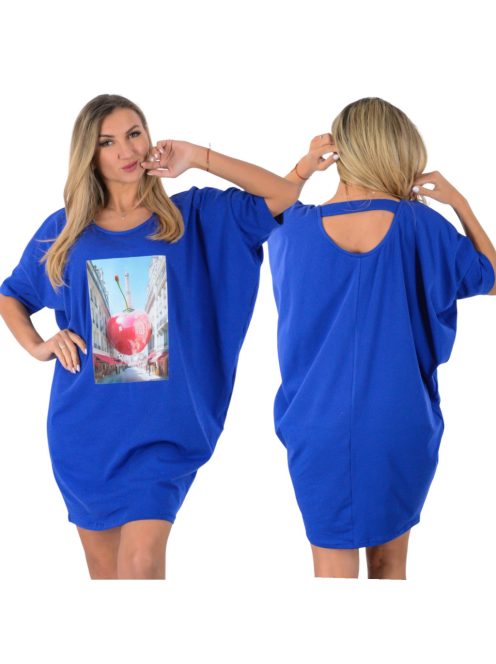 Cseresznye mintás,háta pántos,denevérujjas, lenge tunika! királykék L-XXL