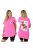 Málna mintás,hosszított fazonú póló ! pink  L-XXL