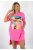 Fagyi mintás,zsebes,hátulja hosszabb tunika! pink L-XXL
