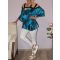 Márvány mintás,pántos,válla nyitott,gumis aljú felső!  XXL-3XL