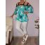 Mintás,pántos,válla nyitott,gumis aljú felső!  menta-türkiz XXL-3XL