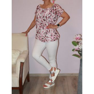   Lepkés,gumis aljú, muszlin felső! púderrózsaszín-fehér L-XXL