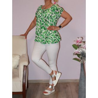 Lepkés,gumis aljú, muszlin felső! zöld-fehér L-XXL