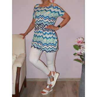 Cikk-cakk mintás, válla nyitott tunika !  L-XXL