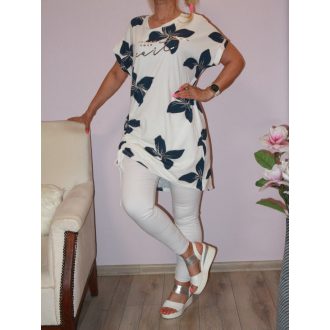 Virág mintás,eleje húzott,pamut tunika!  L-XXL