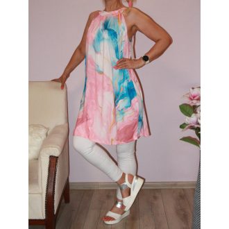 Márvány mintás,nyaknál kötős ruha!  XL-XXL