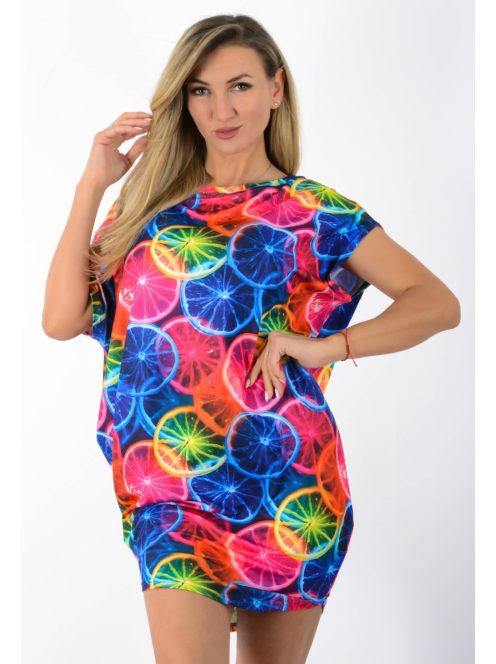 Trópusi gyümölcsös,aszimmetrikus, lenge tunika!  L-XXL