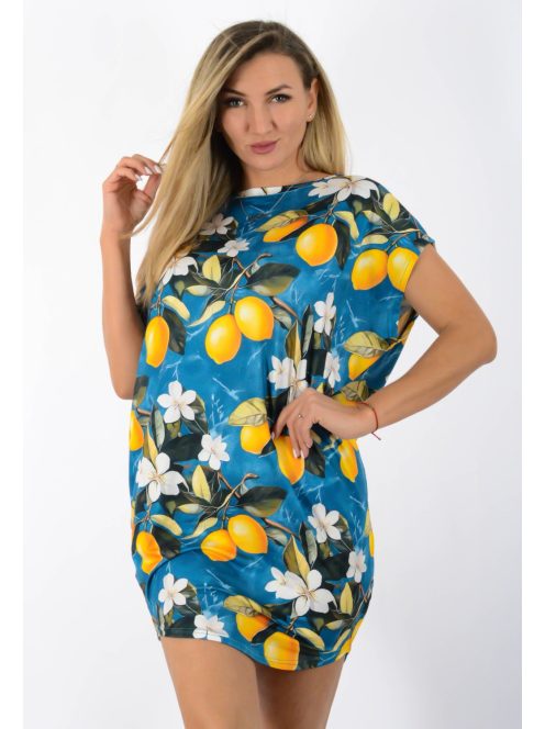Citromos,aszimmetrikus, lenge tunika! kék L-XXL