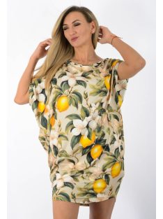 Citromos,aszimmetrikus, lenge tunika! bézs L-XXL